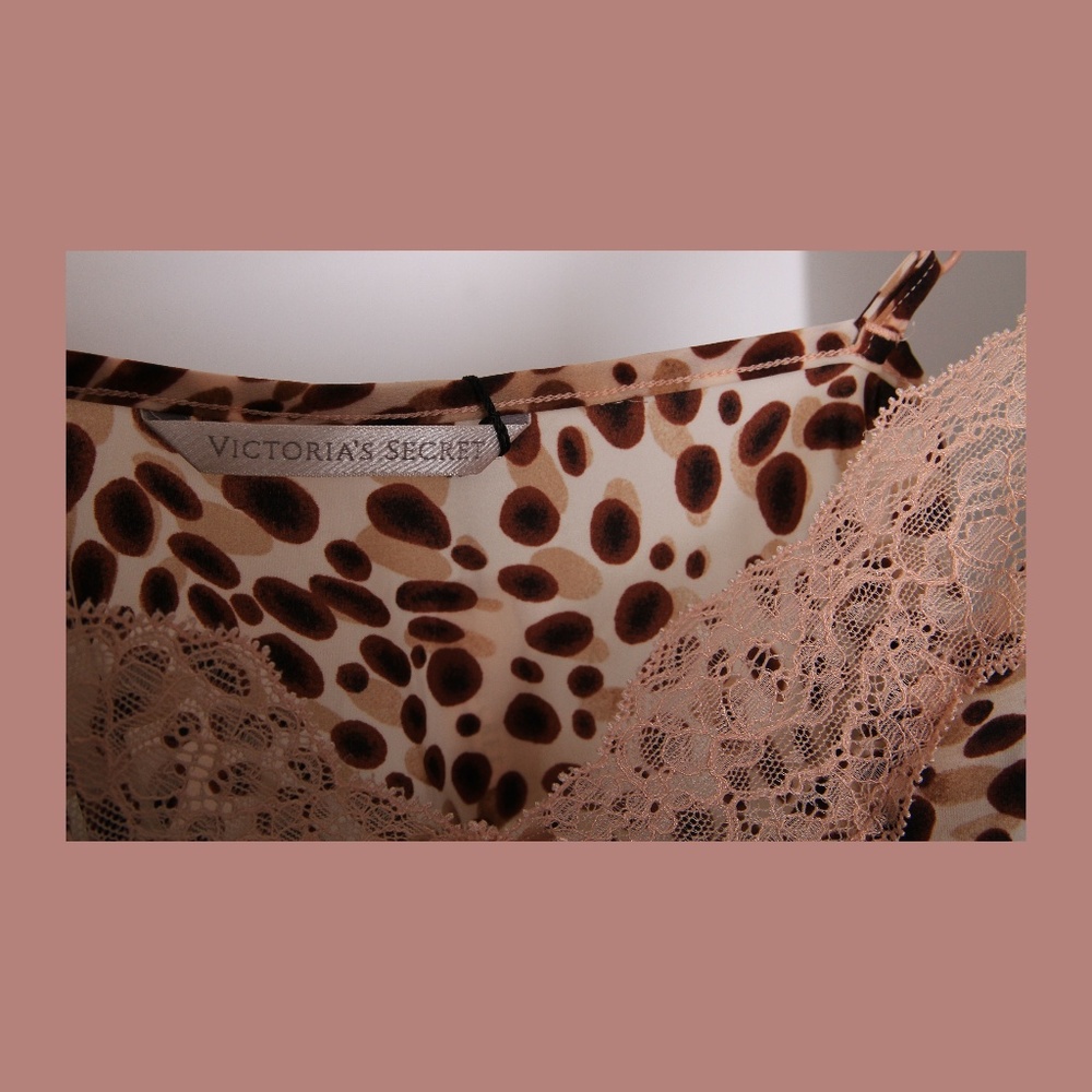Victoria's Secret Animal Print & Pink Lace Slip - Picture 5 of 7